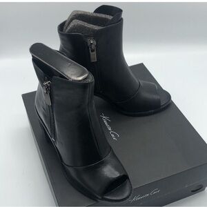 Kenneth Cole Lacey Peep Toe Double Zip Ankle Booties